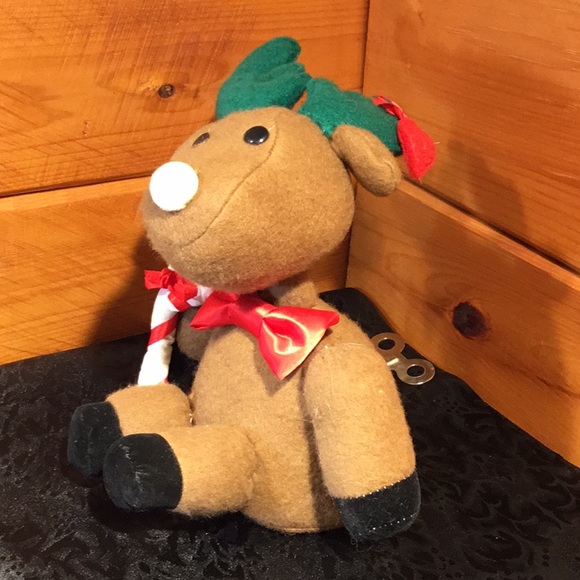 Vtg. Animated Musical Reindeer Plush Music Box - Picture 3 of 16
